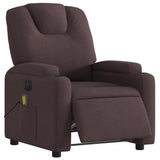 Fauteuil de massage inclinable électrique Marron foncé Tissu