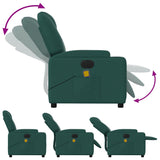 Fauteuil de massage inclinable électrique Vert foncé Tissu