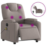 Fauteuil de massage inclinable électrique Taupe Tissu