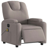 Fauteuil de massage inclinable électrique Taupe Tissu