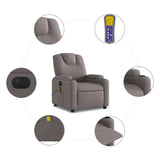 Fauteuil de massage inclinable électrique Taupe Tissu