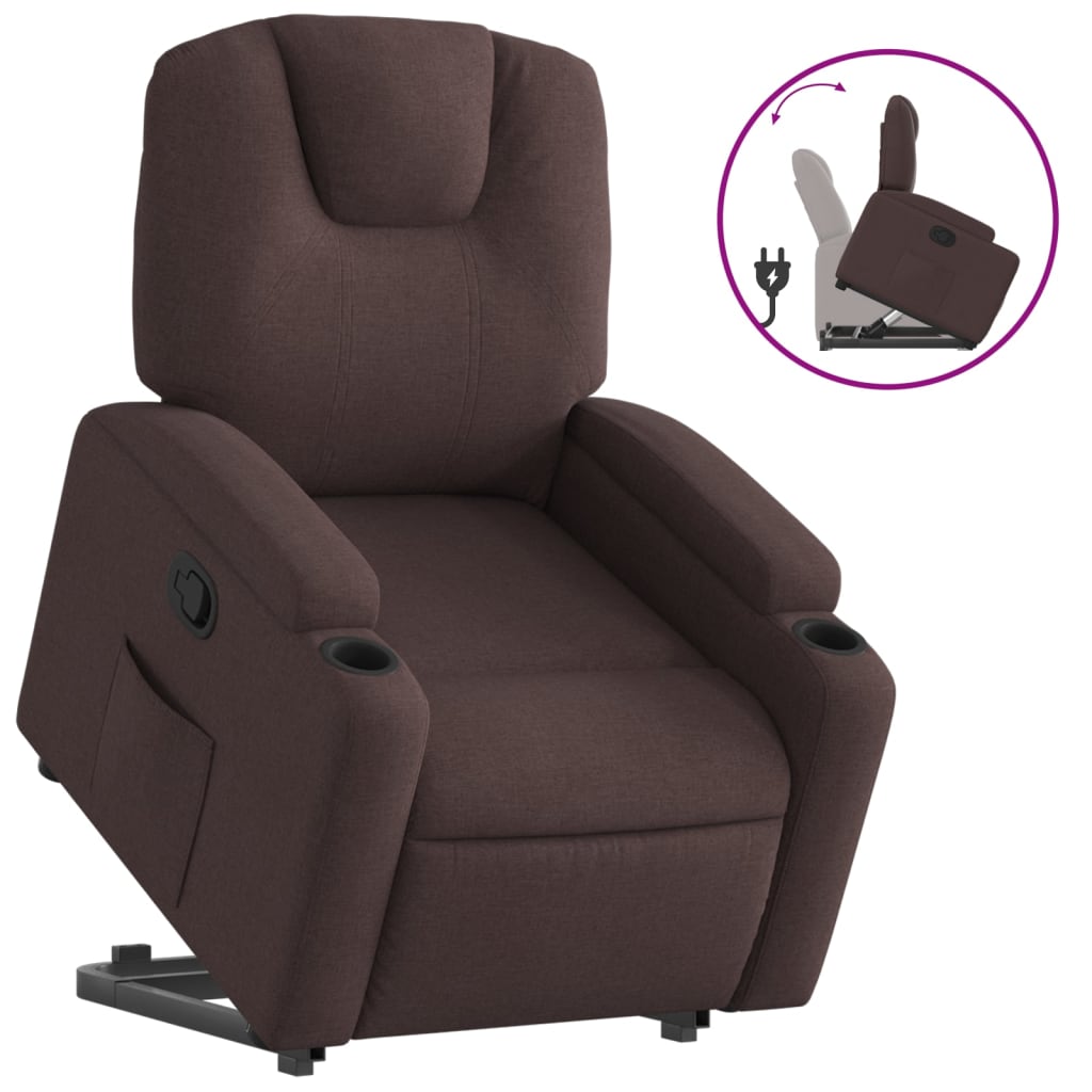 Fauteuil inclinable marron foncé tissu