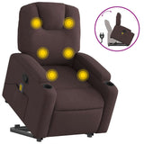 Fauteuil inclinable de massage Marron foncé Tissu