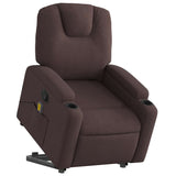 Fauteuil inclinable de massage Marron foncé Tissu