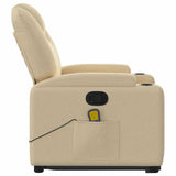 Fauteuil inclinable de massage Crème Tissu