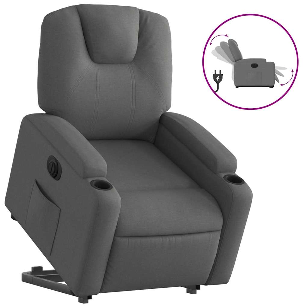 Fauteuil inclinable électrique gris foncé tissu