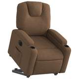 Fauteuil inclinable électrique marron tissu