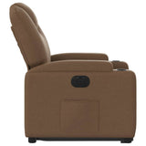 Fauteuil inclinable électrique marron tissu