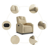 Fauteuil inclinable électrique crème tissu