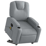 Fauteuil inclinable de massage électrique Gris clair Tissu