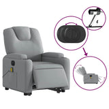 Fauteuil inclinable de massage électrique Gris clair Tissu