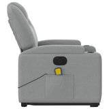 Fauteuil inclinable de massage électrique Gris clair Tissu