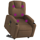 Fauteuil inclinable de massage électrique Marron Tissu