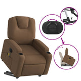 Fauteuil inclinable de massage électrique Marron Tissu