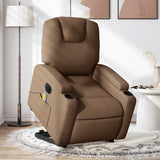 Fauteuil inclinable de massage électrique Marron Tissu