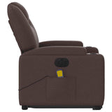 Fauteuil inclinable de massage électrique Marron foncé Tissu