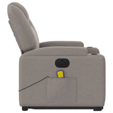 Fauteuil inclinable de massage électrique Taupe Tissu