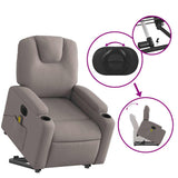 Fauteuil inclinable de massage électrique Taupe Tissu