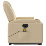 Fauteuil inclinable de massage électrique Crème Tissu