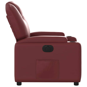 Fauteuil inclinable électrique Rouge bordeaux Similicuir