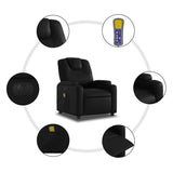 Fauteuil de massage inclinable électrique noir similicuir