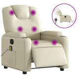 Fauteuil de massage inclinable électrique crème similicuir