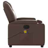 Fauteuil de massage inclinable électrique marron similicuir