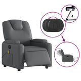 Fauteuil de massage inclinable électrique gris similicuir