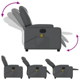 Fauteuil de massage inclinable électrique gris similicuir
