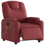 Fauteuil de massage inclinable électrique rouge bordeaux
