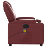 Fauteuil de massage inclinable électrique rouge bordeaux