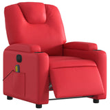 Fauteuil de massage inclinable électrique rouge similicuir