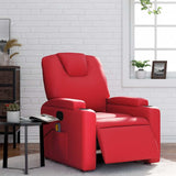 Fauteuil de massage inclinable électrique rouge similicuir