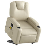 Fauteuil inclinable de massage Crème Similicuir