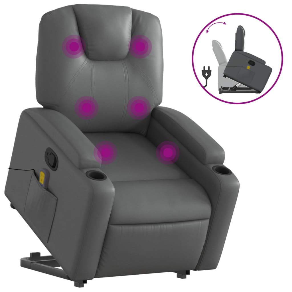 Fauteuil inclinable de massage Gris Similicuir