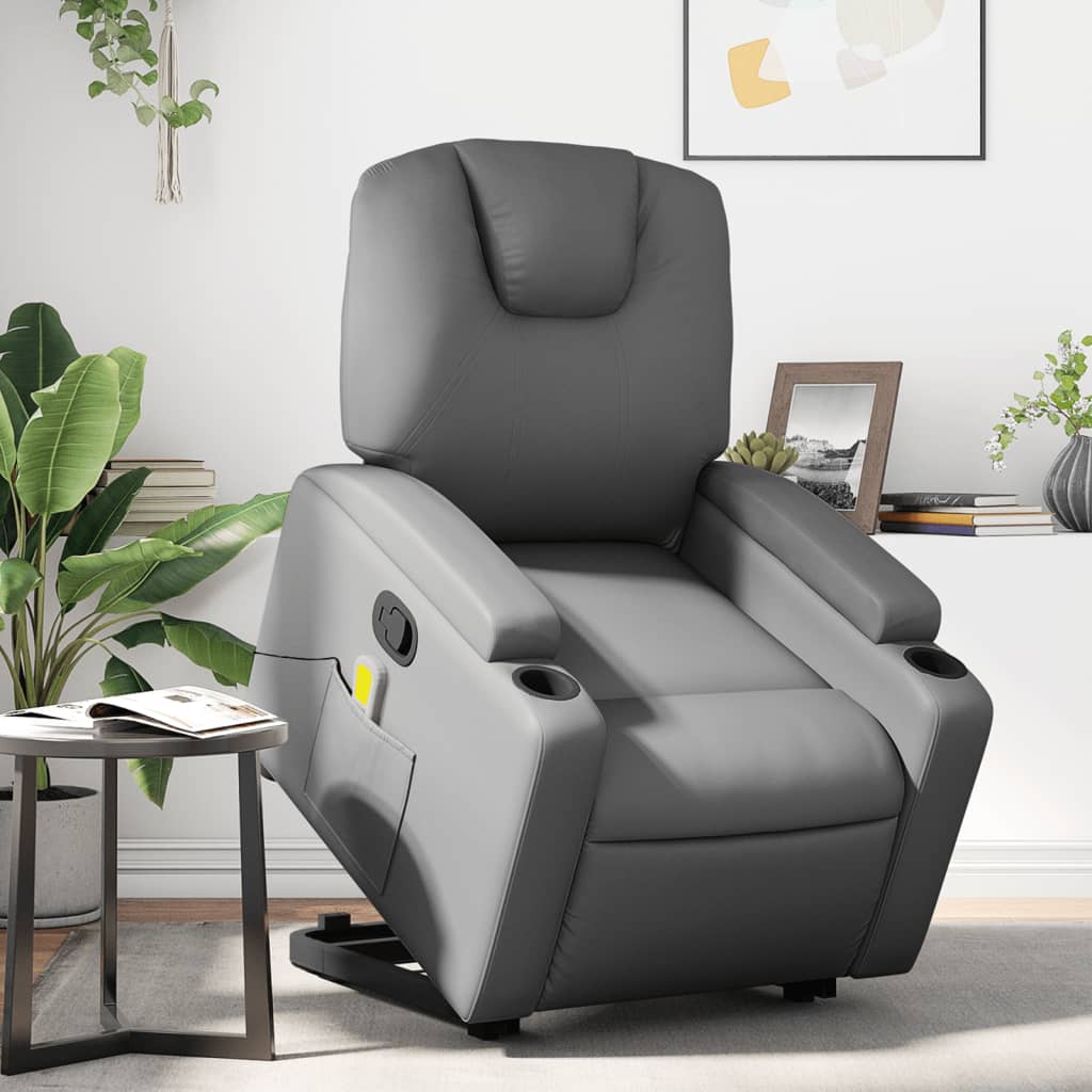 Fauteuil inclinable de massage Gris Similicuir