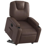 Fauteuil inclinable électrique marron similicuir
