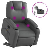 Fauteuil inclinable de massage électrique gris similicuir