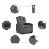 Fauteuil inclinable de massage électrique gris similicuir