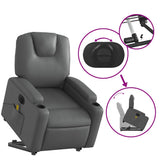 Fauteuil inclinable de massage électrique gris similicuir