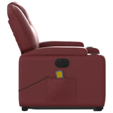 Fauteuil inclinable de massage électrique rouge bordeaux