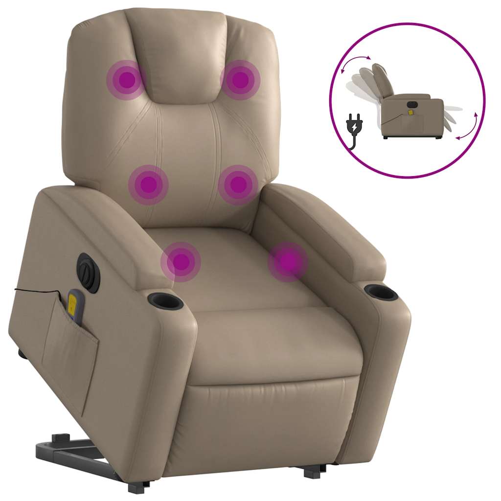 Fauteuil inclinable de massage électrique cappuccino similicuir