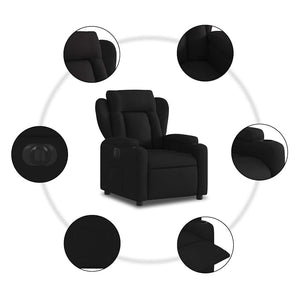 Fauteuil inclinable électrique Noir Tissu
