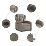 Fauteuil inclinable électrique Taupe Tissu