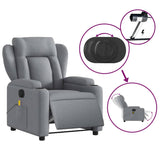 Fauteuil de massage inclinable électrique gris clair tissu