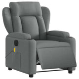 Fauteuil inclinable de massage électrique gris foncé tissu