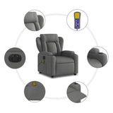 Fauteuil inclinable de massage électrique gris foncé tissu