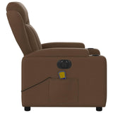 Fauteuil inclinable de massage électrique marron tissu