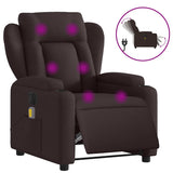 Fauteuil de massage inclinable électrique Marron foncé Tissu