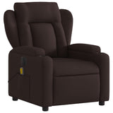 Fauteuil de massage inclinable électrique Marron foncé Tissu